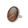 Rhodochrosite ring, silver