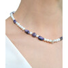 Necklace &quot;Magic Weave&quot; Pearls, Charoite, silver