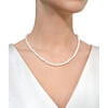 Exclusive pearl necklace, silver