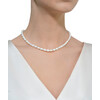 Exclusive pearl necklace, silver