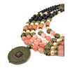 Necklace &quot;Rose Riddle&quot; Pearls, Agate, Chalcedony