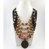 Necklace &quot;Rose Riddle&quot; Pearls, Agate, Chalcedony