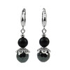 Earrings &quot;Carmenta&quot; Hematite, Shungite imitation