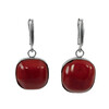 Coral earrings, silver