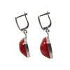 Coral earrings, silver