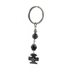 Exclusive keychain &quot;Mikhail&quot; Obsidian, Shungite press, Hematite, rondel