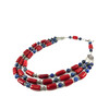 Exclusive necklace &quot;Dawn Charms&quot; Coral barrel, Lapis lazuli sphere