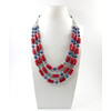 Exclusive necklace &quot;Dawn Charms&quot; Coral barrel, Lapis lazuli sphere