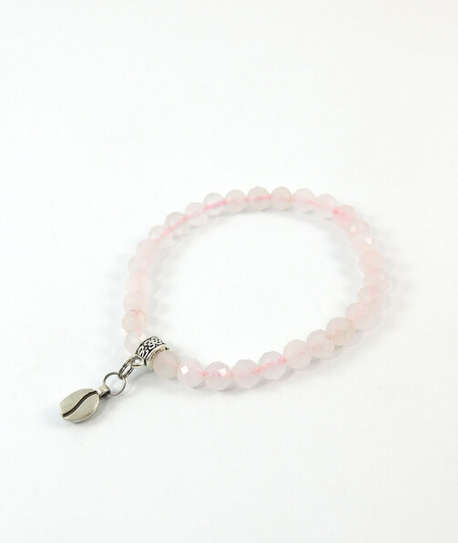 Exclusive bracelet "Coffee mix" Rose quartz facet