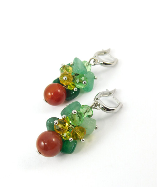 Exclusive earrings "Jade Autumn" Agate