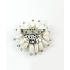 Brooch &quot;Edelweiss&quot; Garnet, Mother of Pearl