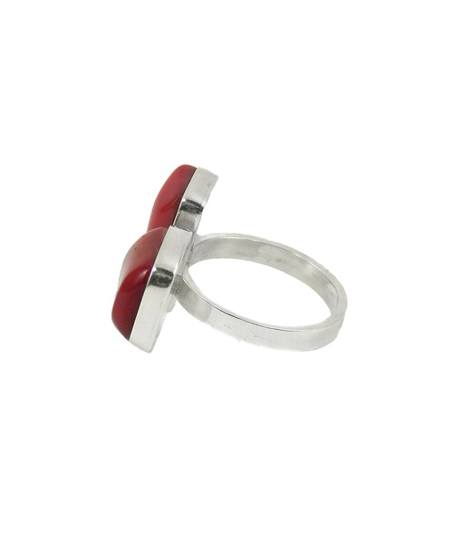 Coral ring, silver