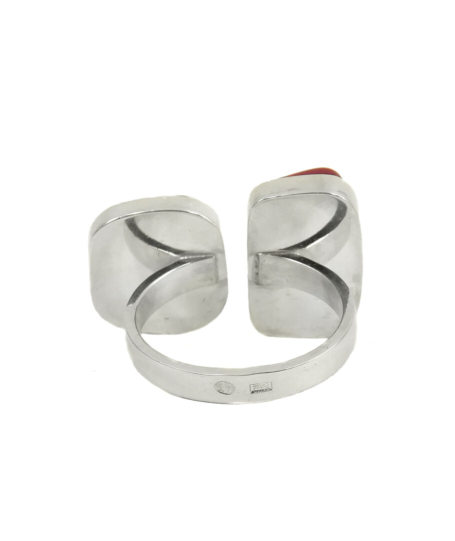 Coral ring, silver