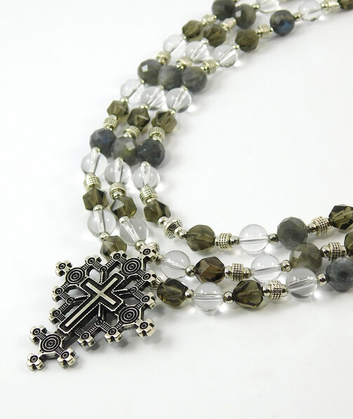 Necklace "Kosovo Motifs" Topaz, Labrador, Rock Crystal