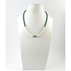 Necklace &quot;Stranger&quot; Pearls, Malachite, silver