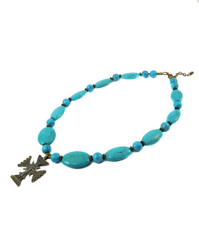 Exclusive necklace "Elysia" Turquoise barrel, sphere