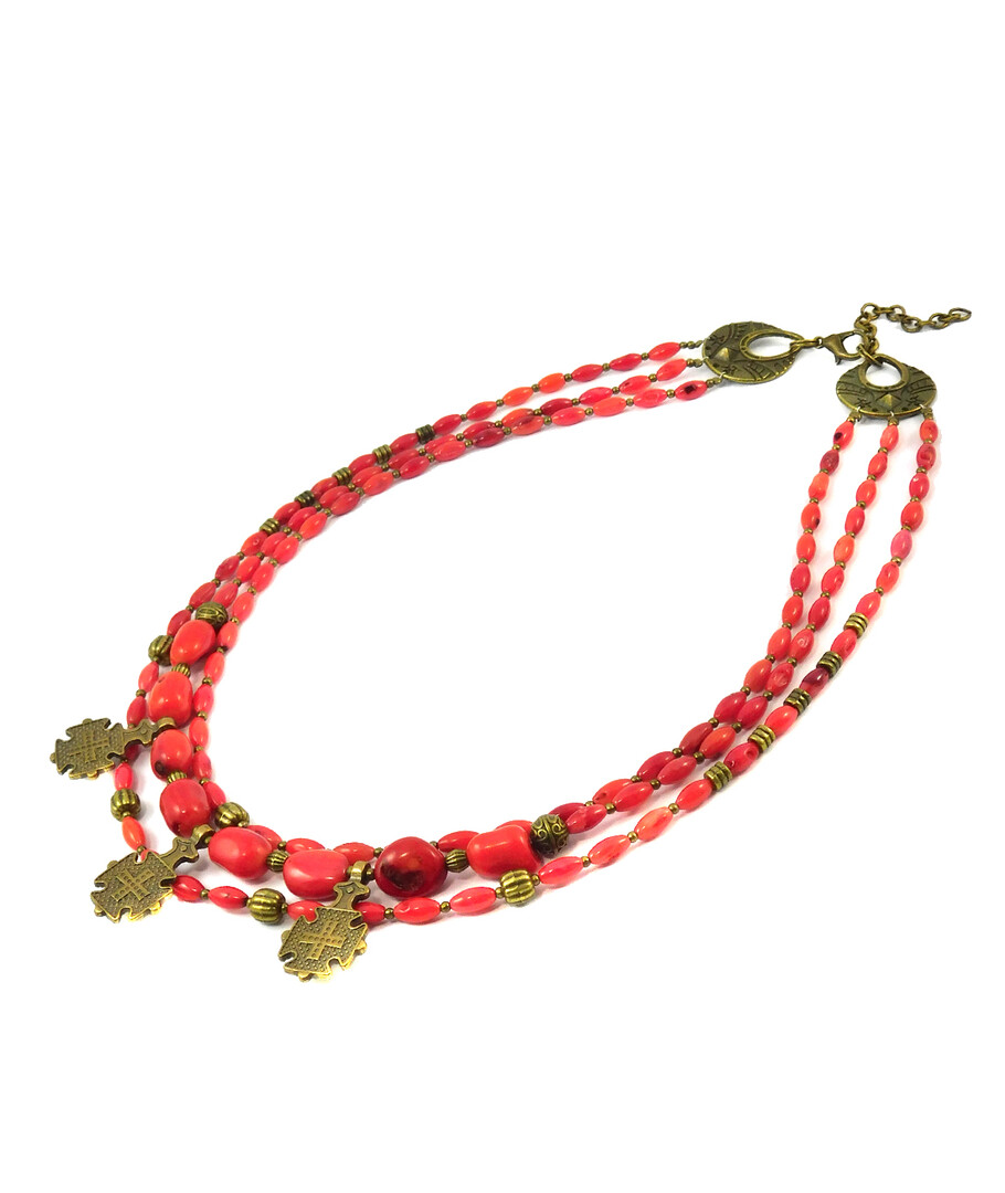 Necklace "Red Moment" Coral