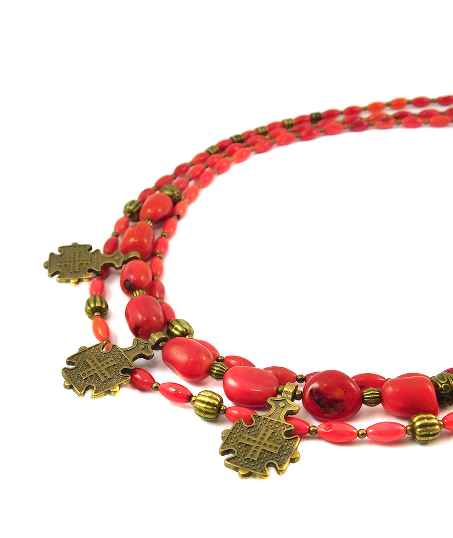 Necklace "Red Moment" Coral