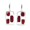 Exclusive earrings Coral 40x20mm, silver